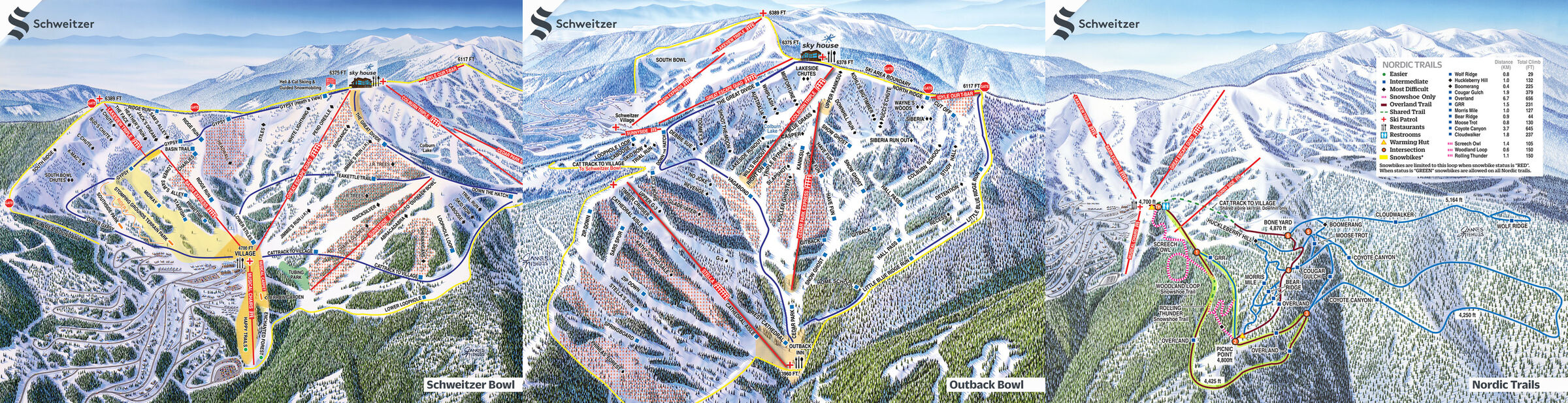 Schweitzer Mountain Resort Trail Map SkiCentral
