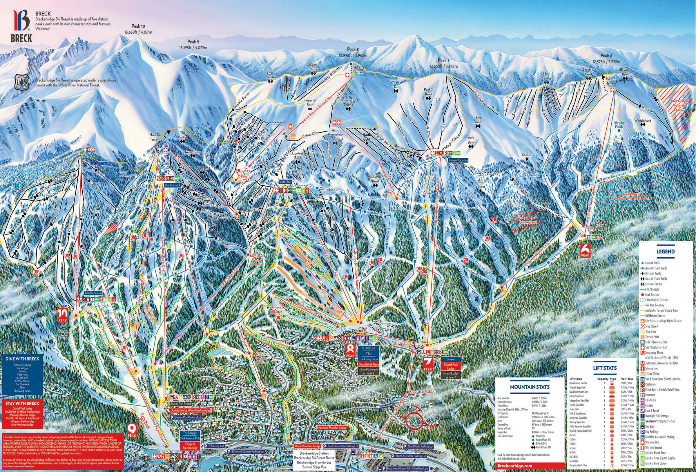 Breckenridge Resort Trail Map | SkiCentral.com