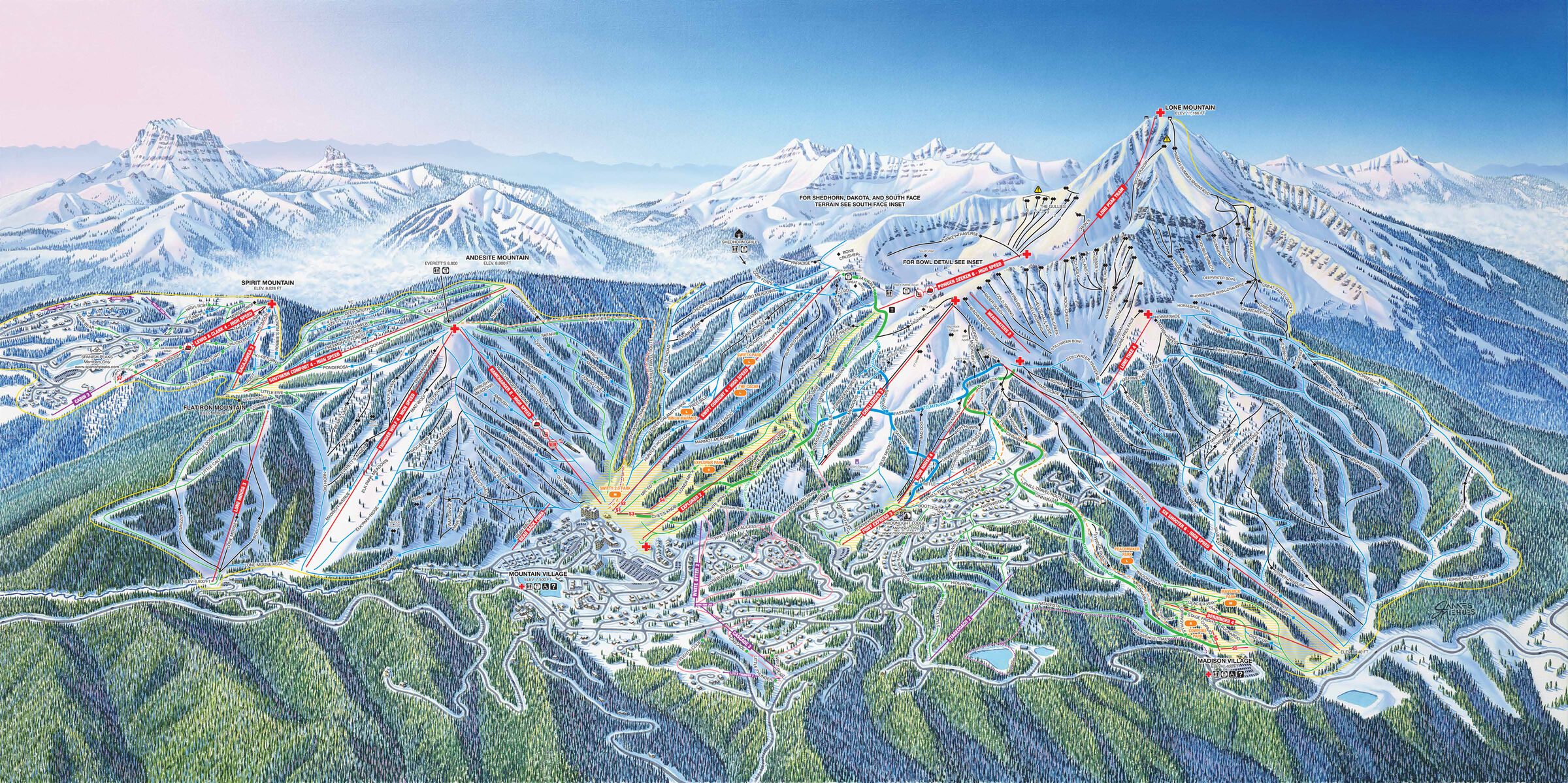 Big Sky Resort Trail Map SkiCentral