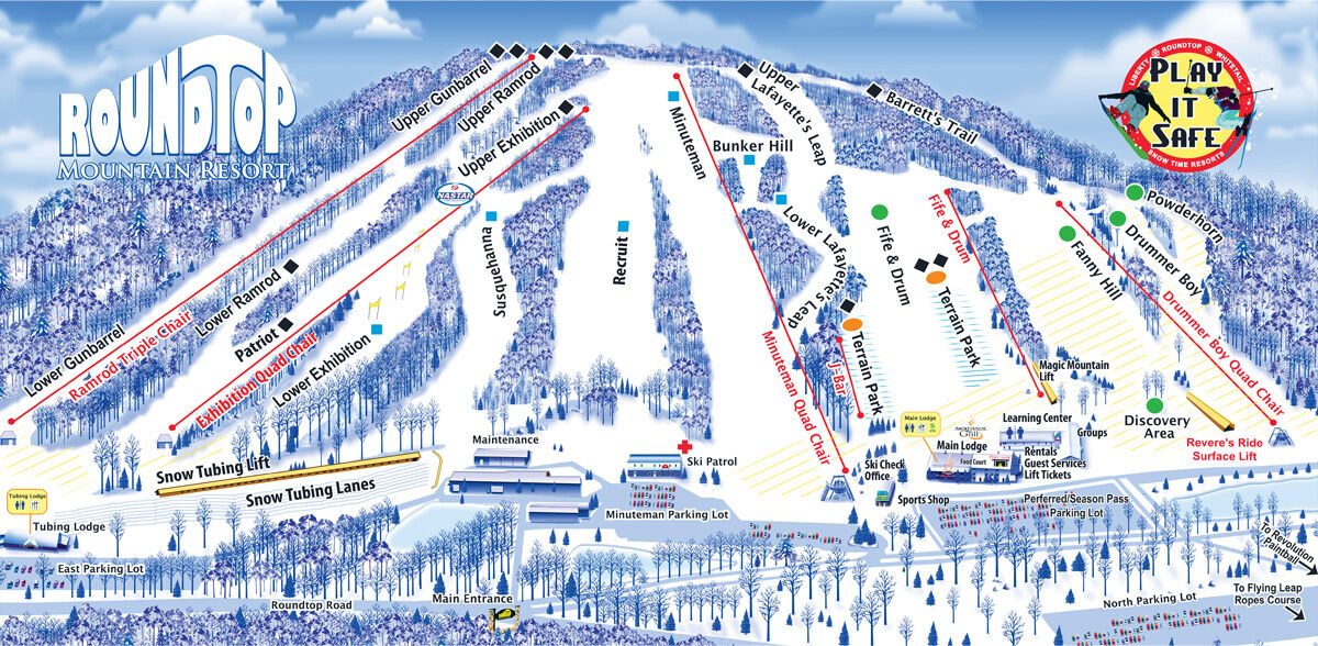 Ski Roundtop Trail Map